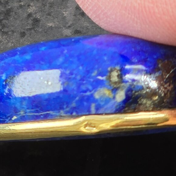 Large Lapis Lazuli Teardrop Gemstone Pendant With 14k Yellow Gold Bail Hs131 - Picture 16 of 16